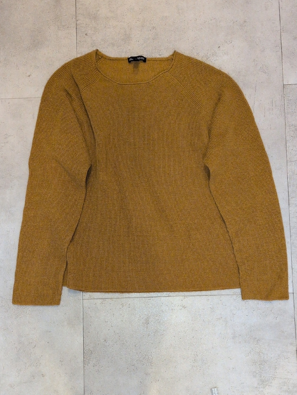 Eileen Fisher Ribbed Crewneck Sweater in Mustard Organic Linen/Cotton EUC - XS